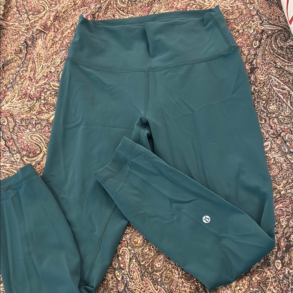 Lululemon Wonder Train 25" Teal High-Waisted Leggings